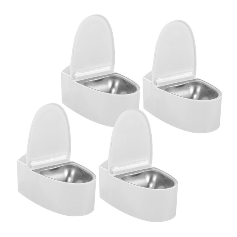 Wall Mounted Toilet Shaped Ashtray With Lid 4 Pack Metal Inner Container Windproof - Image 2