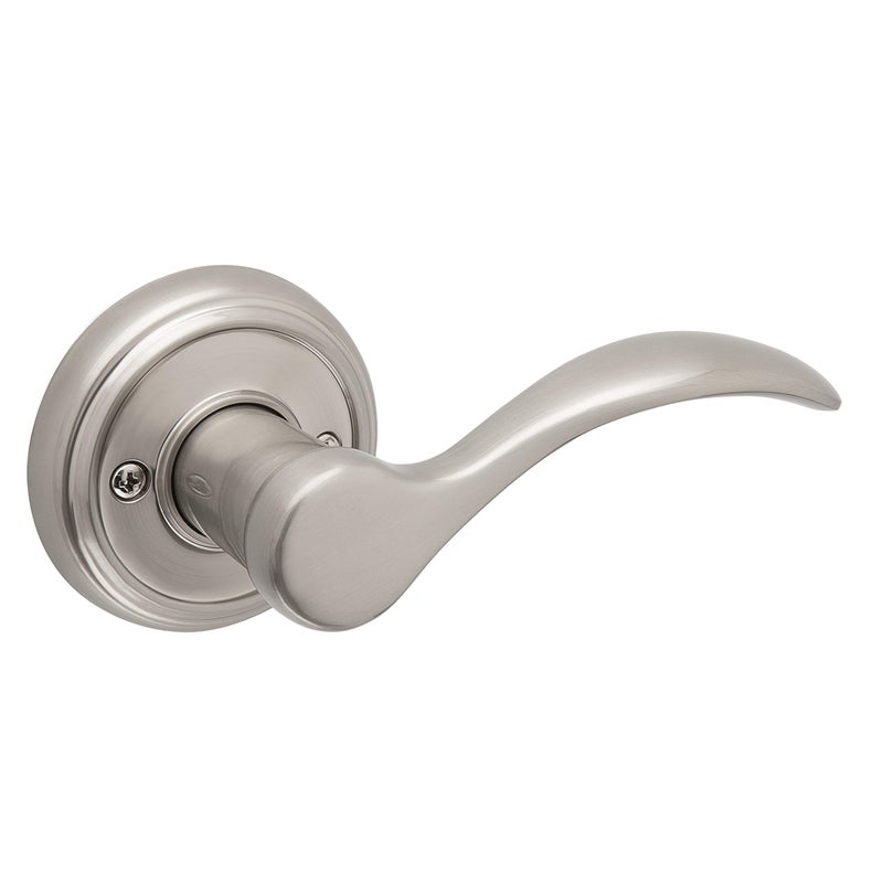 Baldwin Tobin Half Dummy Door Right Handed Lever NonTurning Door Handle for Closet French Door With Microban Protection in Satin Nickel