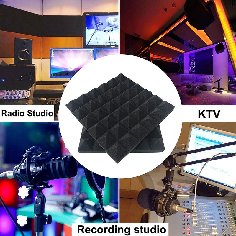 Mocking Bird 2 Sheet Pyramid Acoustic Foam Sheet High Density Sound Proof Acoustic Foam Panels Noise, Reduction and Absorption for Studio Gaming Room (6X3) ft 50 Kg/m³ (Pack of 2, Black) - Image 3