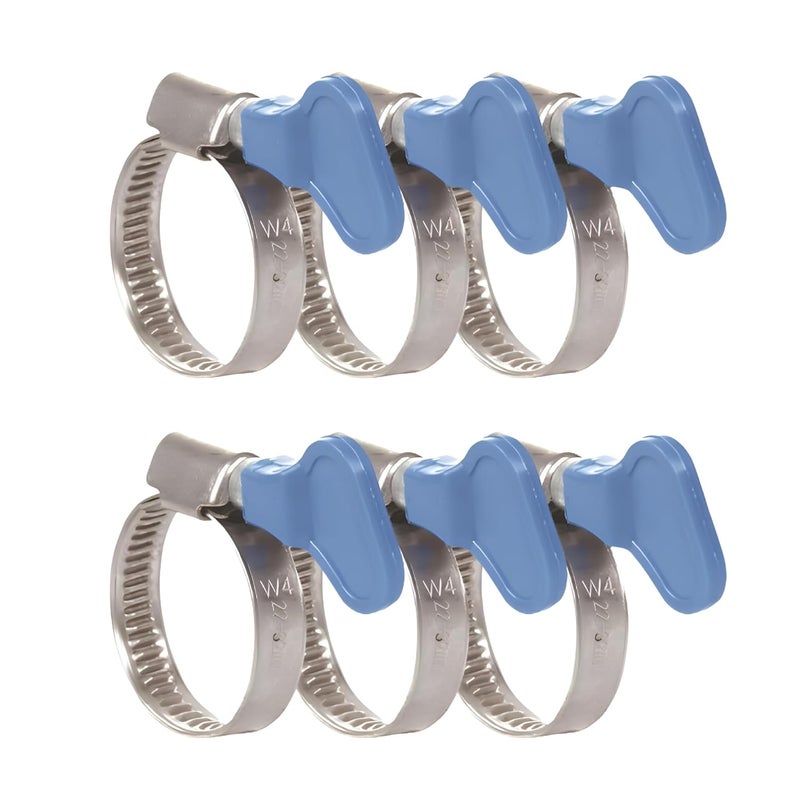 NEW WARE مشبك خرطوم من الفولاذ المقاوم للصدأ بقطر 1/2 بوصة قابل للتعديل مع مفتاح للاستخدام في السباكة والسيارات والتطبيقات الميكانيكية (عبوة من 6)  - Image 1