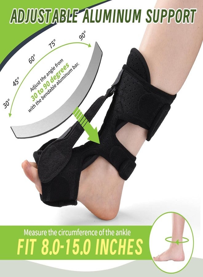 BRAINLE Plantar Fasciitis Night Splint - Foot Drop Orthotic Brace for Pain Relief, Achilles Tendonitis Support - Men & Women's Foot Splint with 3 Adjustable Straps - Image 3