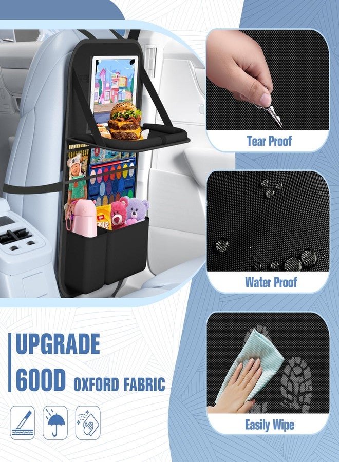 Oneyus Car Backseat Organizer with table Tray, 9 Storage Pockets Backseat Car Organizer with Tablet Holder, Back seat Organizer for Kids Road Trip Essentials Travel (1Pack) - Image 5