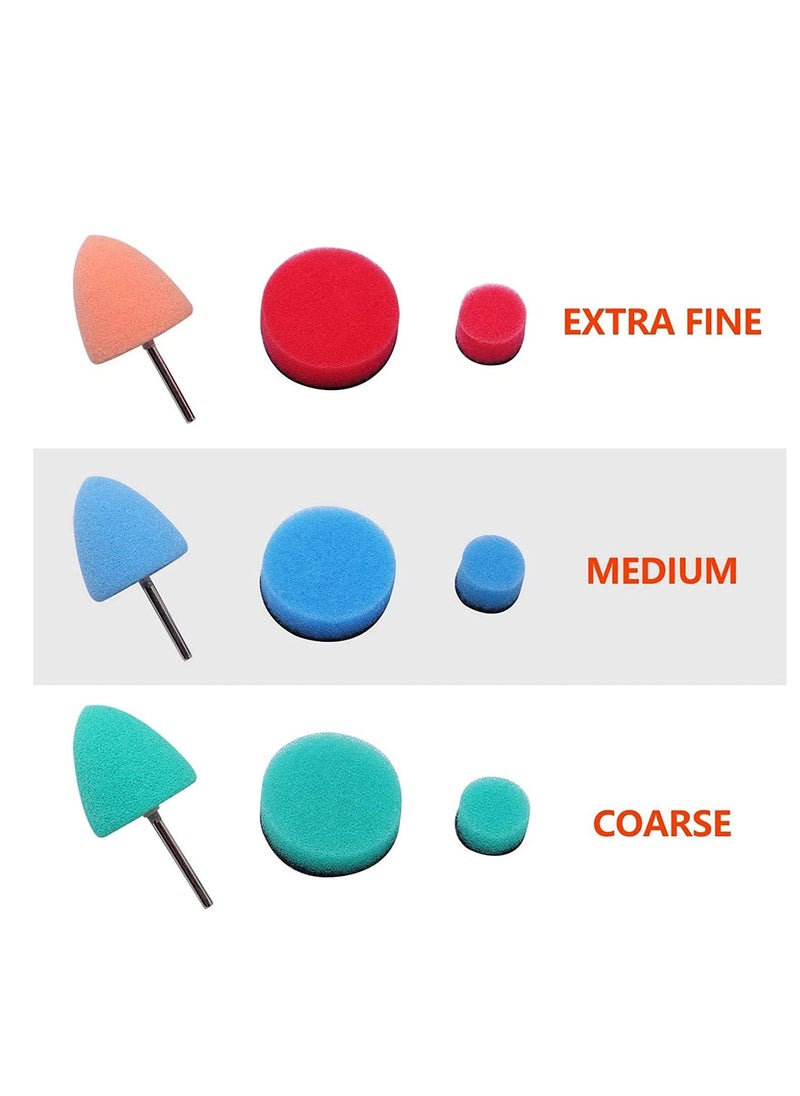 KASTWAVE - Mini Buffing Polishing Pads, 16Pcs Mini Detail Polisher Pads Use On Rotary Tools, Cordless electric drill, Mini Polisher Tool for Tight Area Detailing Polishing Waxing And Sealing Glaze - Image 1