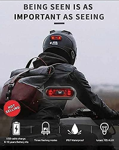 VERSATTA LED Motorcycle Helmet Light, Bike Bicycle Rear Red Safety Light, Helmet Light, Warning Tail Lights, Helmet Light for Night Riding with USB Chargeable Cable Small - Image 4