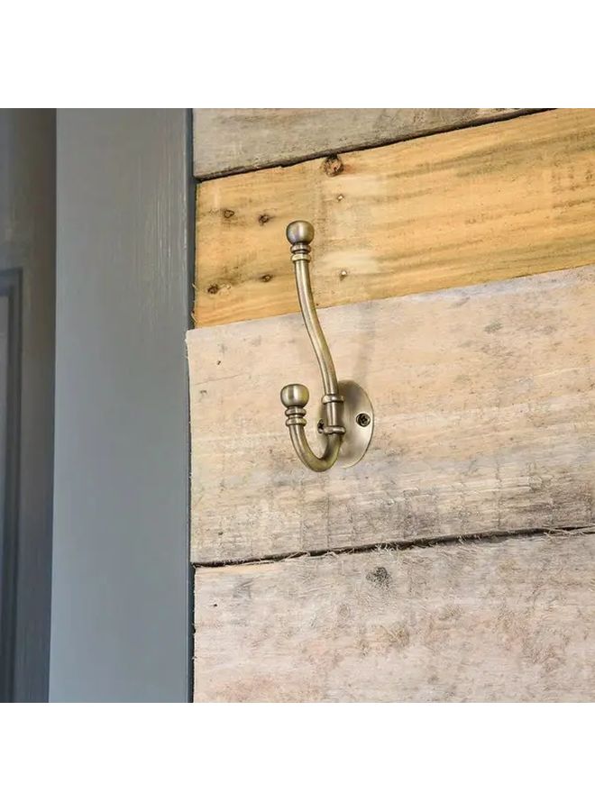 5Pcs Antique Brass Farmhouse Ceiling Mounted Coat Hooks Double Layer Rustic Entryway Decor - Image 2