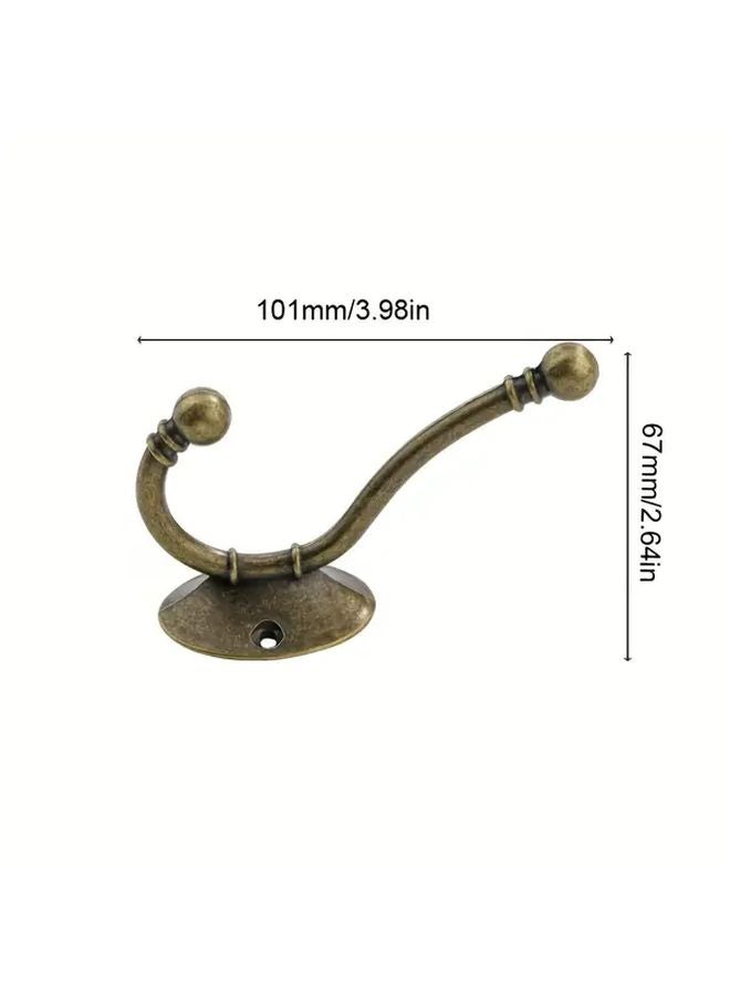5Pcs Antique Brass Farmhouse Ceiling Mounted Coat Hooks Double Layer Rustic Entryway Decor - Image 4