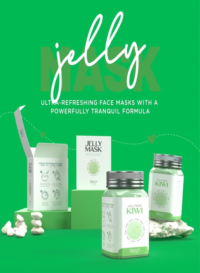 BRÜUN Peel-Off Kiwi Jelly Mask for Face Care – A 23 fl oz Rubber Mask Jar for 30 to 35 Treatments – A Skin Care Moisturizing Gel Mask of Spa Set for Men, Women and Adults - Image 1