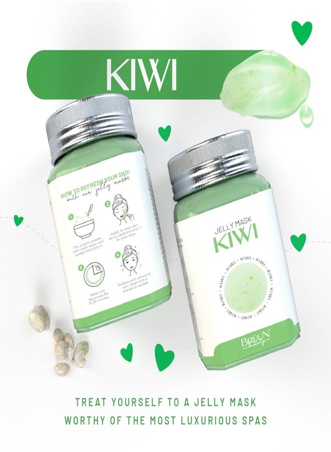 BRÜUN Peel-Off Kiwi Jelly Mask for Face Care – A 23 fl oz Rubber Mask Jar for 30 to 35 Treatments – A Skin Care Moisturizing Gel Mask of Spa Set for Men, Women and Adults - Image 4