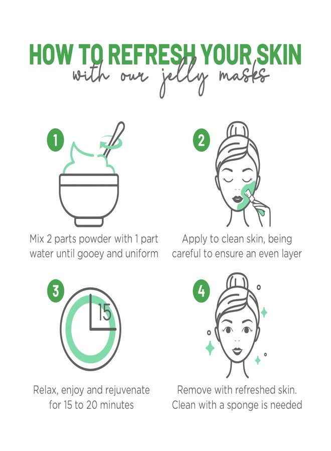 BRÜUN Peel-Off Kiwi Jelly Mask for Face Care – A 23 fl oz Rubber Mask Jar for 30 to 35 Treatments – A Skin Care Moisturizing Gel Mask of Spa Set for Men, Women and Adults - Image 3