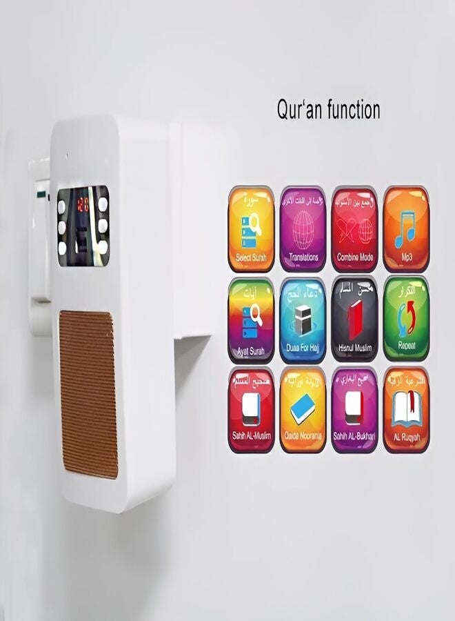 ZEESQUARE Quran Speaker with Azan Clock & Remote | Islamic Bluetooth Speaker with 100+ Reciters, App Control, LED Display, Wall Plug Design for Home & Masjid - Image 3