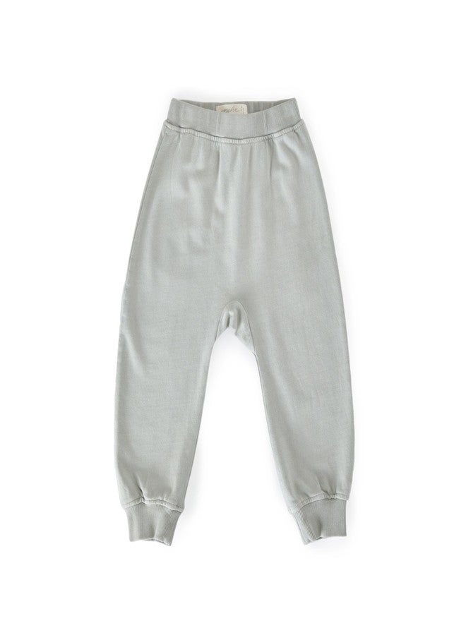 PEHR French Terry Harem Pant, Soft Sea | 100% Organic Cotton, Vintage-Washed French Terry, Relaxed Unisex Fit | Baby Pants with Elastic Waistband | Sizes 12-18 Months - Image 1