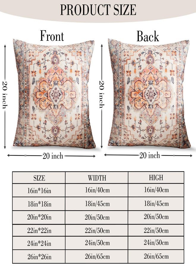 BUAEL Boho Throw Pillow Covers 20x20 inch Set of 2,Boho Vintage Carpet Pattern Antique Ethnic Decor Double Sided Pattern Cushion Cover Soft Pillow Case Living Sofa Room Bed Square Pillow Cover - Image 2