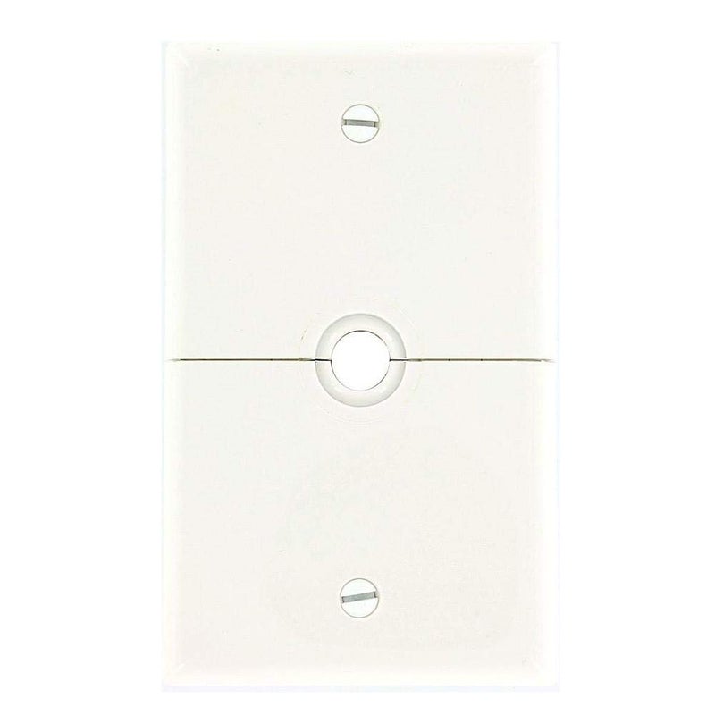 Leviton 1Gang 625Inch Hole Device TelephoneCable Wallplate Box Mount Horizontal Split Plate N751W White