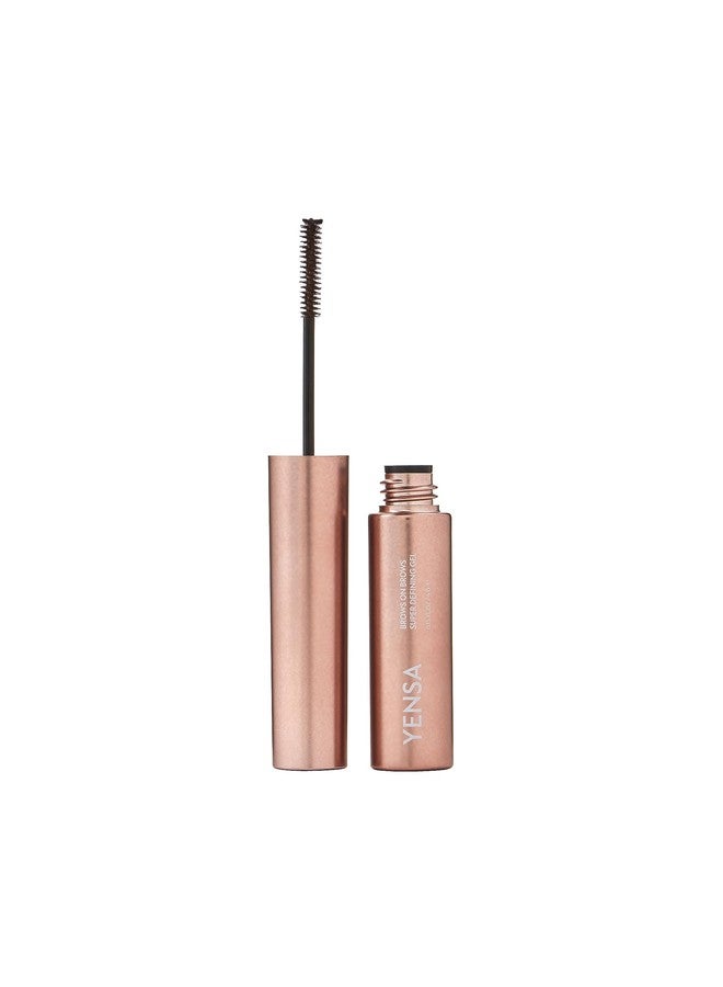 YENSA Brows On Brows Super Defining Tinted Eyebrow Gel - Long-Wear Shaping Eye Brow Gel with Superfoods for Color & Thickness - Combs, Shapes & Locks Eyebrows into Place - Dark Brown (0.17 oz) - Image 1