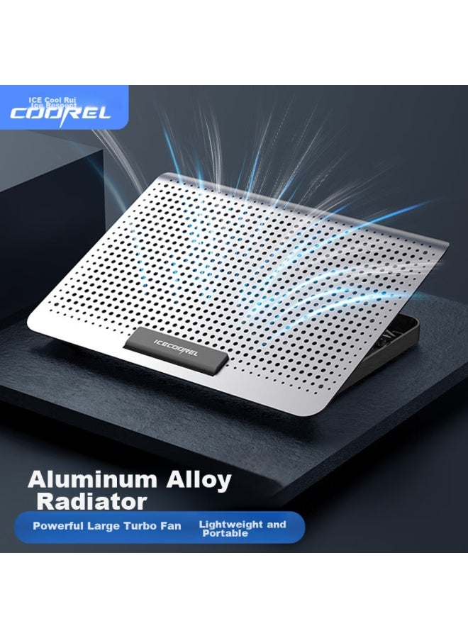 ICE COOREL Kurei Bingzun D18 Laptop Cooling Pad, Aluminum Alloy Computer Desk Stand, Desktop Riser, Adjustable Speed Fan Cooling Plate For Laptops, Compatible With Huawei And Lenovo - Image 1