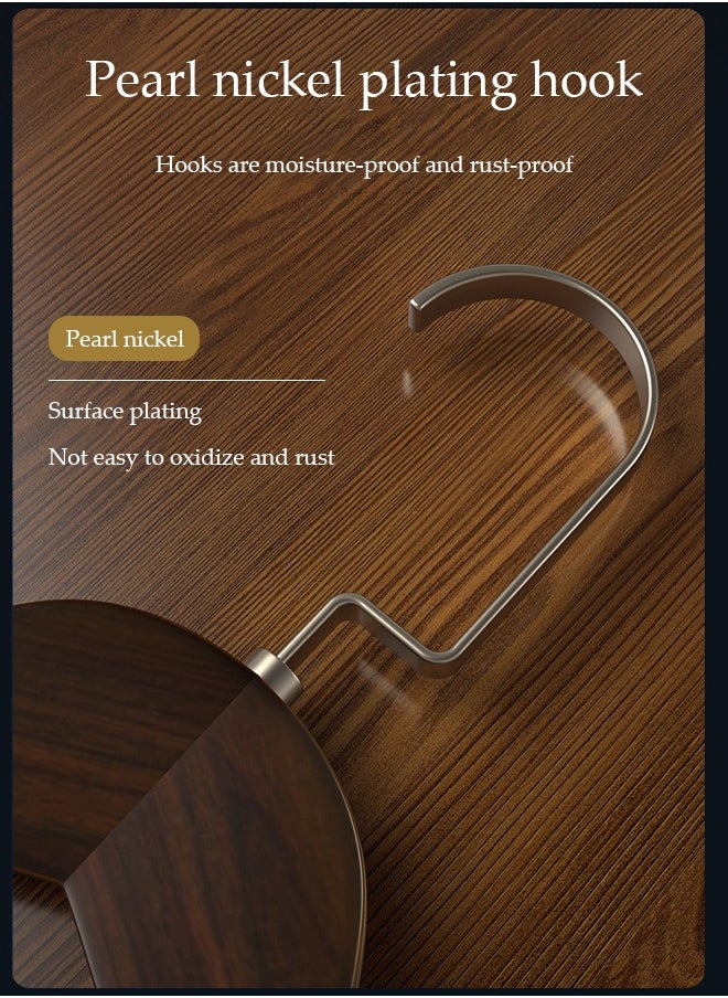DUNISO - 5 Pieces of Wide Shoulder Wooden Hangers, vintage suit hangers，with non slip pants bar, smooth surface, suitable for jackets, suits, pants, jackets - Image 1