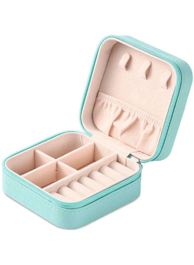 Small Leather Jewelry Box Easy Carry Jewelry Ring Organizer Gift Box for Girls Women - Jewelry Case Box Makeup Cosmetic Organizer for Women - Holder for Necklaces Earrings Bracelets Rings Accessories Organizer, Jewelry Box for Earrings Bracelets Rings Necklaces Storage Jewelry Box Organizer Jewelry Box Case for Accessories Makeup, Accessories Organizer Gold Silver Accessories Organizer - Small Travel Jewelry Box PU Leather Bag Organizer Portable Display for Women for Necklaces Earrings Rings Accessories  - Image 1
