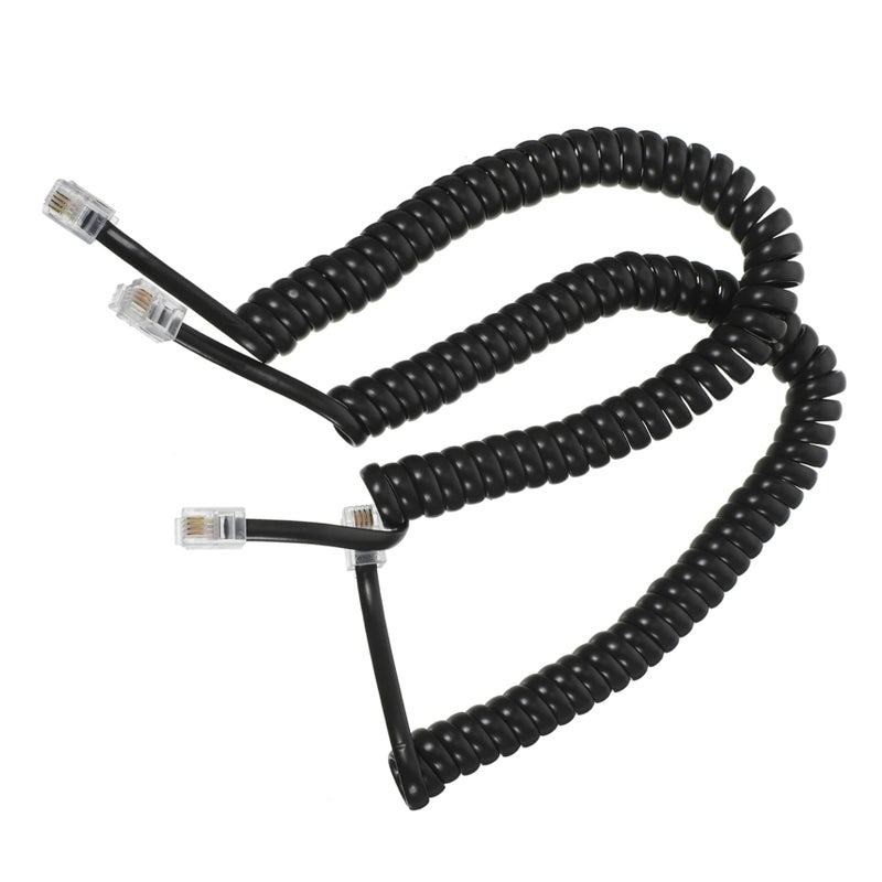 Coiled Telephone Cord for Landline Phone 3.6m Spiral Cable - Image 2