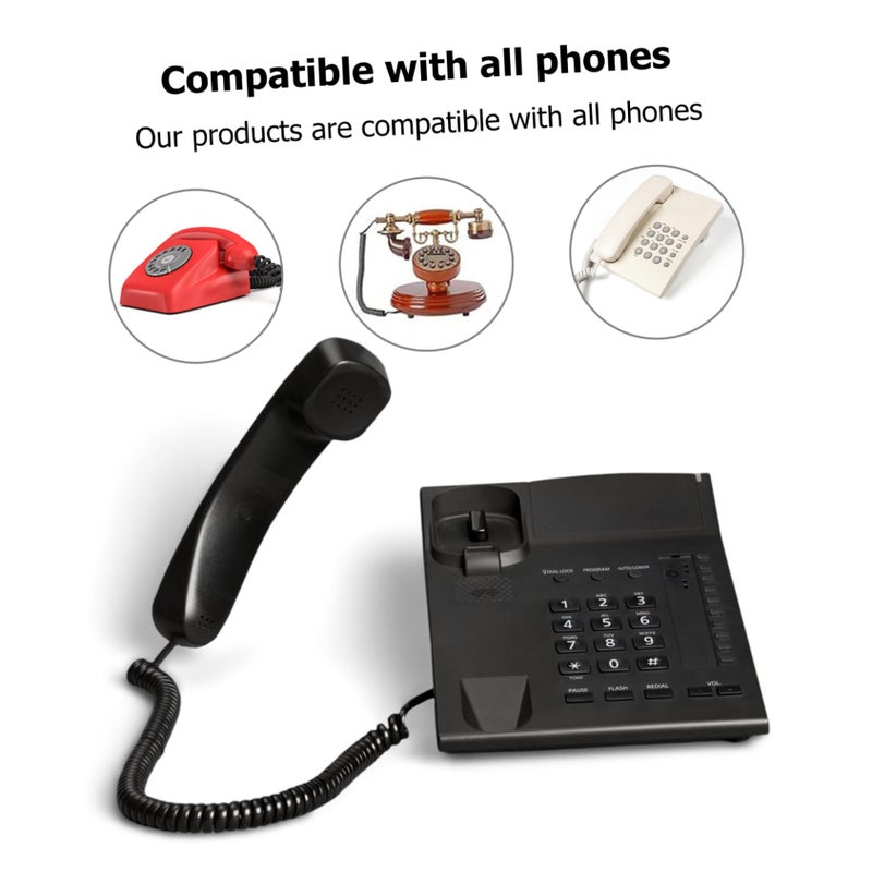 Coiled Telephone Cord for Landline Phone 3.6m Spiral Cable - Image 4