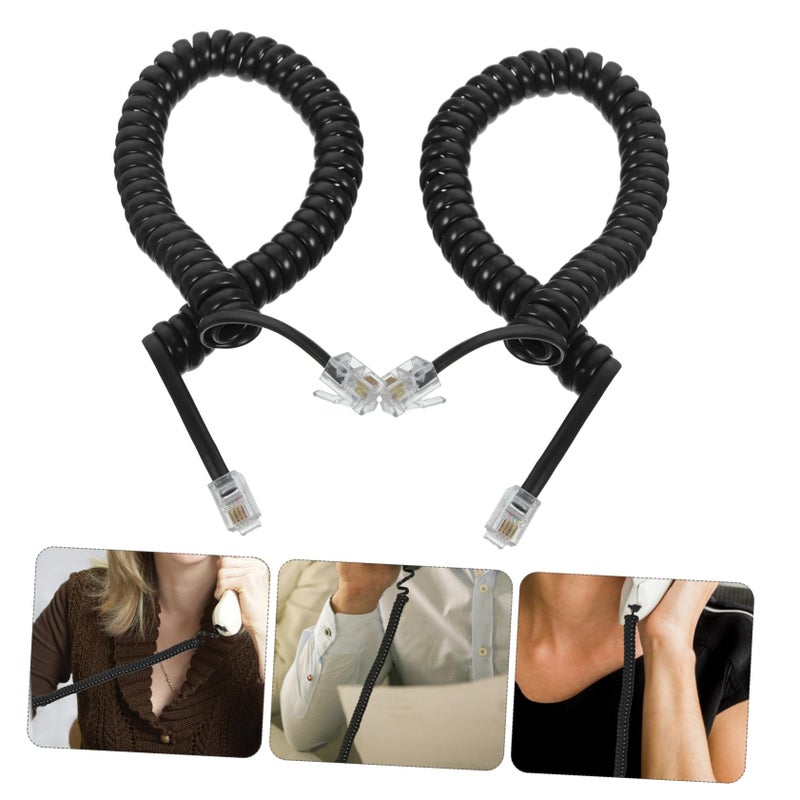 Coiled Telephone Cord for Landline Phone 3.6m Spiral Cable - Image 3