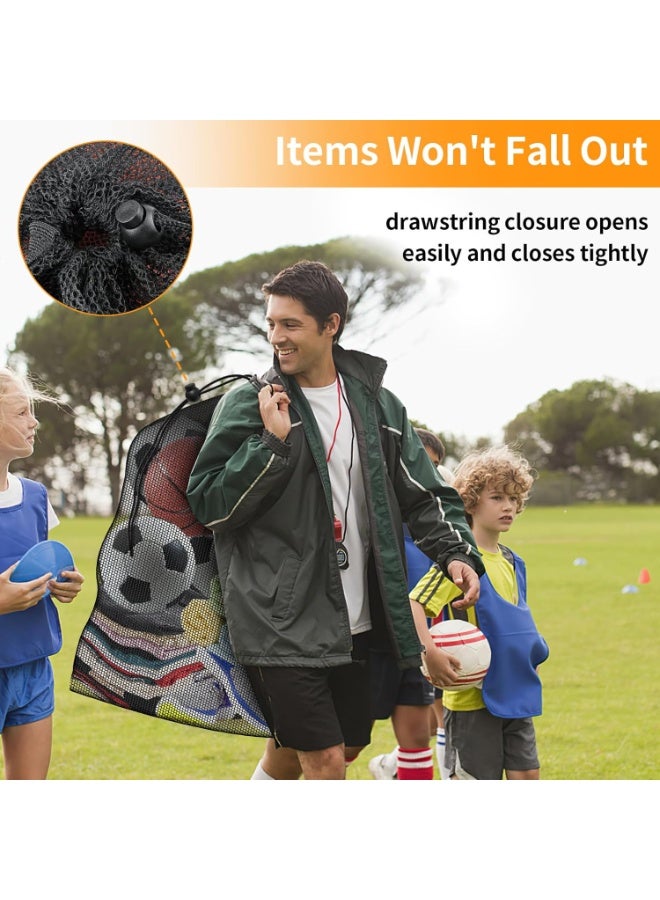 SUNSAR Extra Large Sports Ball Bag, Heavy Duty Breathable Mesh Storage Bag, 40" x 30" Hold 10-12 Soccer Basketball Volleyball Football, Adjustable Shoulder Strap, Ideal for Coaches, Team, Swimming Gear - Image 5