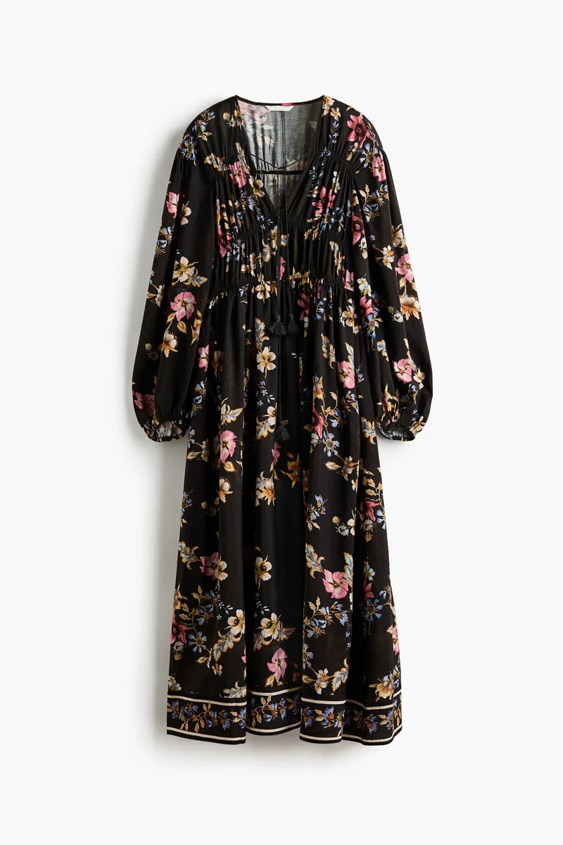 H&M  Printed tie-detail dress for Women | Best Price UAE