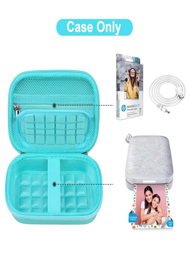Canboc Hard Case for HP Sprocket 2x3 Portable Instant Photo Printer, Zipper Mesh Pocket fits Photo Paper and Cable, Green - Image 2