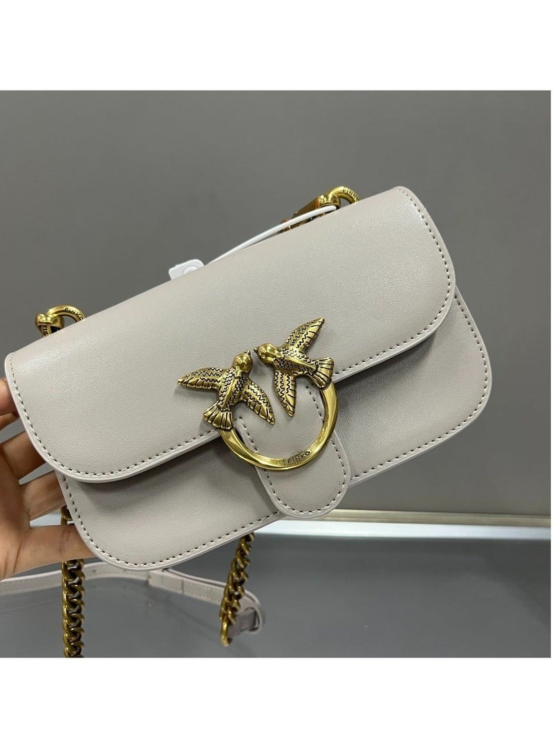 Pinko Chain Solid Color Crossbody Shoulder Bag 18*11*5cm - Image 5