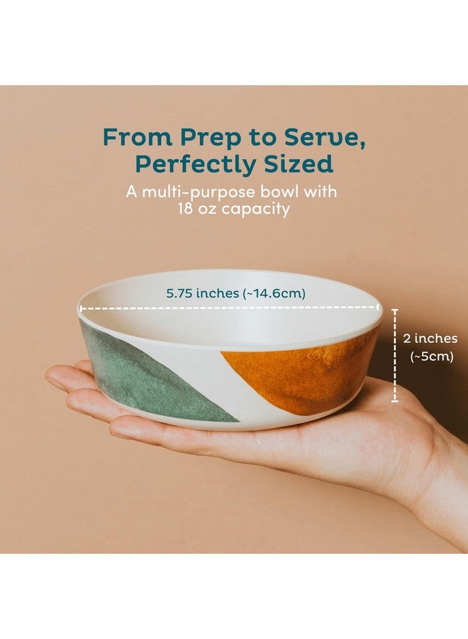 Nook Theory 4 Pack Bamboo Bowls - 18 Oz Reusable Toddler and Kids Bowl, Dishwasher Safe - Not Microwavable Bamboo Dishes (Wildflower) - Image 2
