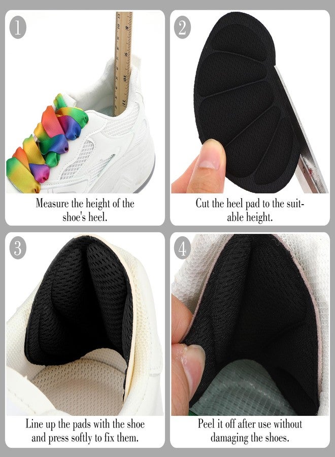 Yuanchu Heel Grips Inserts, 8 Pairs Reusable Adhesive Back of Heel Cushion Pads for Women Men, Anti Blister Guards Liners Heel Protectors for Loose Shoes Too Big Boots - Image 5