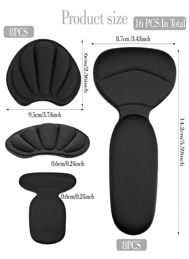 Yuanchu Heel Grips Inserts, 8 Pairs Reusable Adhesive Back of Heel Cushion Pads for Women Men, Anti Blister Guards Liners Heel Protectors for Loose Shoes Too Big Boots - Image 2