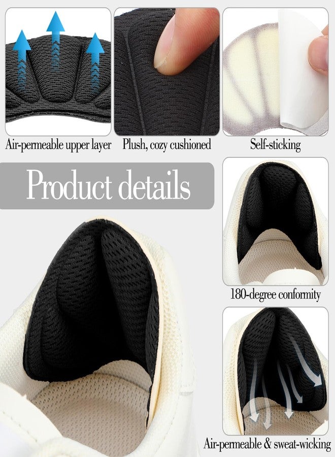 Yuanchu Heel Grips Inserts, 8 Pairs Reusable Adhesive Back of Heel Cushion Pads for Women Men, Anti Blister Guards Liners Heel Protectors for Loose Shoes Too Big Boots - Image 3