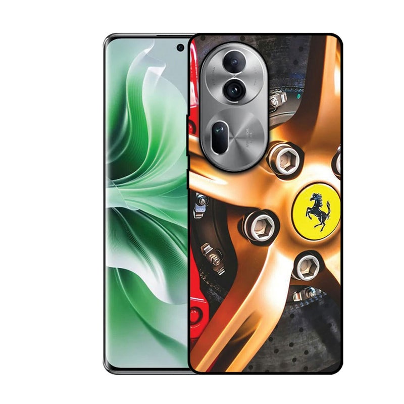 EYE CATCH Printed Protective Case Cover For Oppo Reno 11-  Ferrari Car Wheel - Image 1