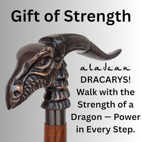 ALADEAN Walking Cane HandmadeWooden Ergonomic Stylish Canes for Men Cane for Women Elderly Walking Sticks for Seniors Unique Wood Dracarys - Image 5