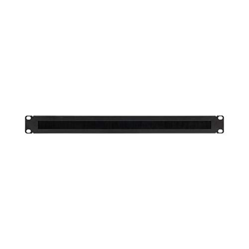 NavePoint 1U Rack Mount Cable Management Panel with Tidy Brush Slot for Cable Entry for 19-Inch Rack Or Cabinet Black - Image 2