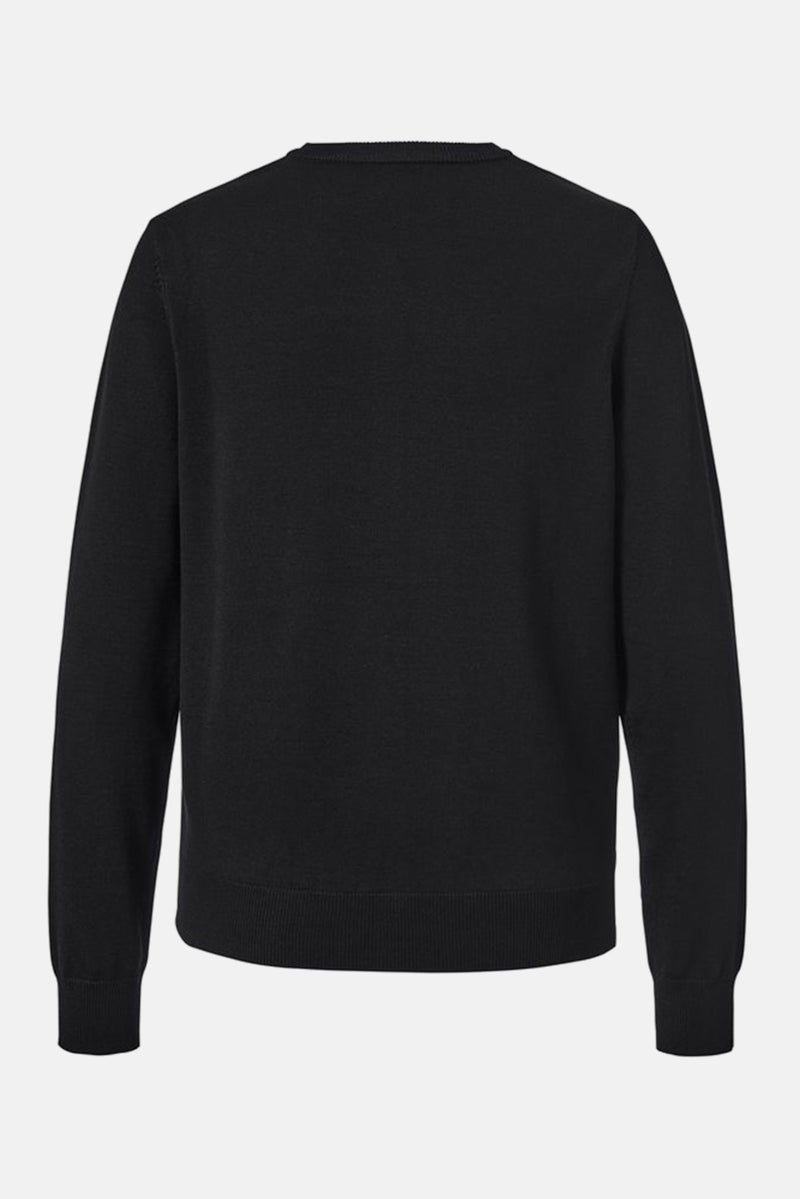 Tchibo Women Crew Neck Knitted Cardigan, Black  - Image 3