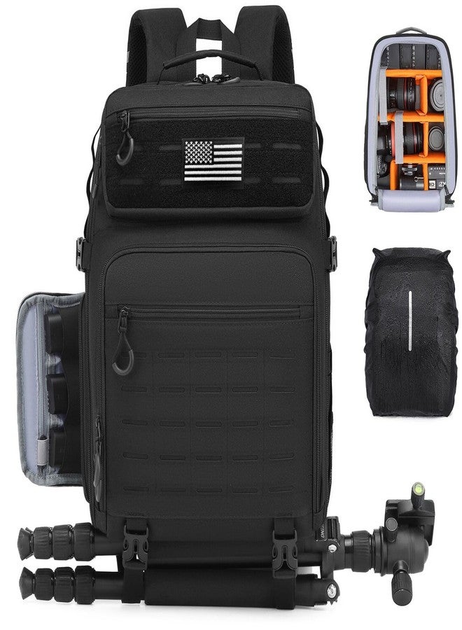 HAMBOLY Professional Camera Backpack, Waterproof Tactical Photography Bag for DSLR/SLR/Mirrorless Camera with Tripod Holder & Rain Cover, 15.6 Inch Professional Photographer Backpack Case - Image 1