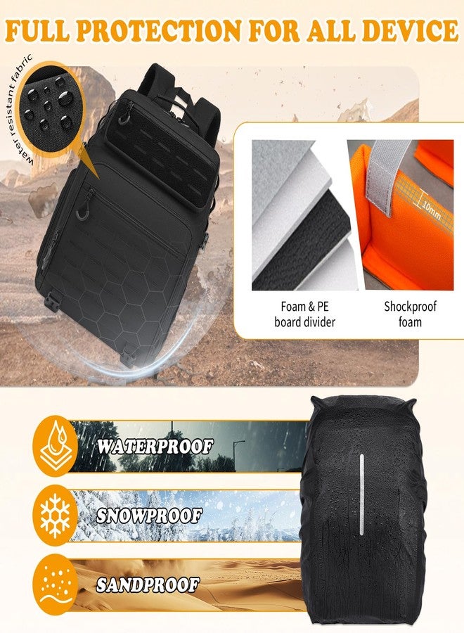 HAMBOLY Professional Camera Backpack, Waterproof Tactical Photography Bag for DSLR/SLR/Mirrorless Camera with Tripod Holder & Rain Cover, 15.6 Inch Professional Photographer Backpack Case - Image 5