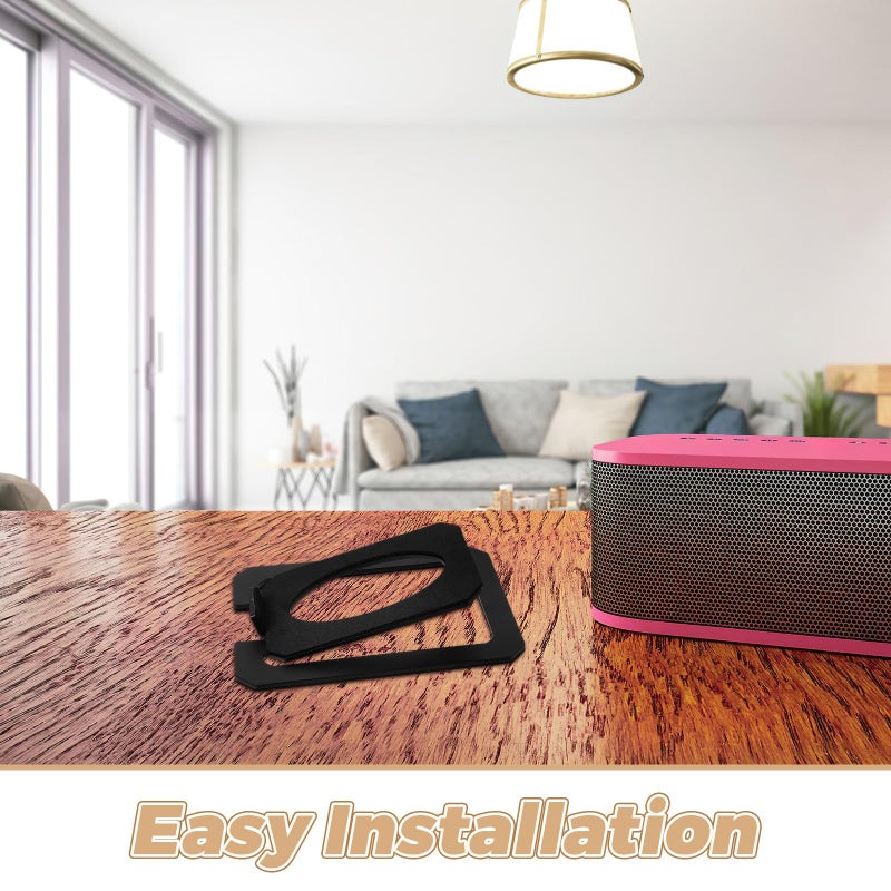 Heavy Duty Metal Speaker Stand Black Tilted Design for Desk Gaming Computer Office Use - Image 4