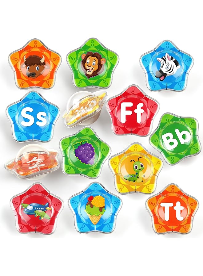 كوجام مجموعة ألعاب حمام عائمة على شكل نجمة البحر، 26 قطعة، حوض استحمام، مجموعة حروف أبجدية، لعبة تعليمية من مونتيسوري، أنشطة تعليمية، لعبة استحمام، هدية للأطفال الصغار في سن ما قبل المدرسة من عمر 2 إلى 5 سنوات - Image 1