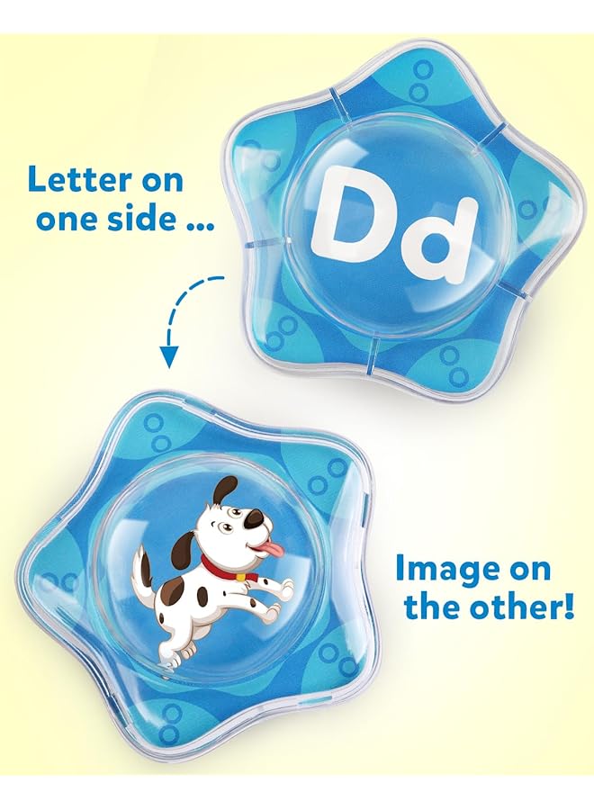 كوجام مجموعة ألعاب حمام عائمة على شكل نجمة البحر، 26 قطعة، حوض استحمام، مجموعة حروف أبجدية، لعبة تعليمية من مونتيسوري، أنشطة تعليمية، لعبة استحمام، هدية للأطفال الصغار في سن ما قبل المدرسة من عمر 2 إلى 5 سنوات - Image 3