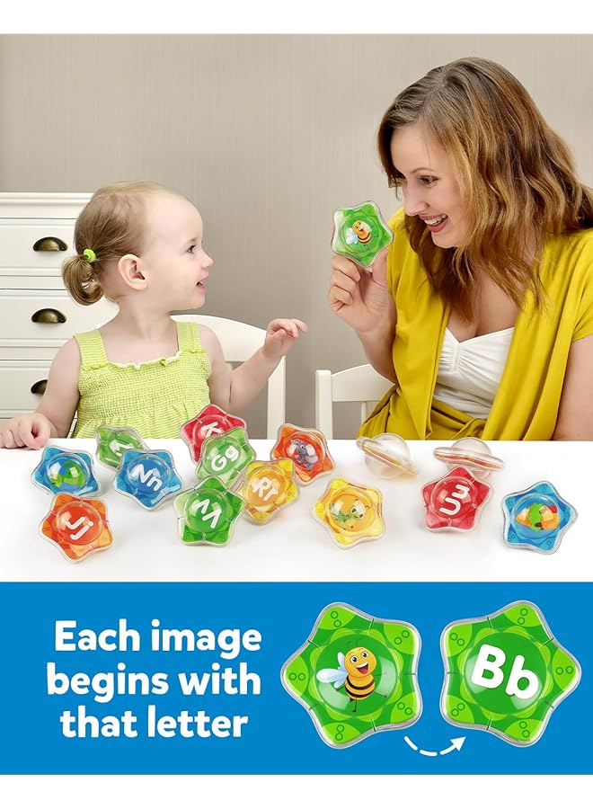 كوجام مجموعة ألعاب حمام عائمة على شكل نجمة البحر، 26 قطعة، حوض استحمام، مجموعة حروف أبجدية، لعبة تعليمية من مونتيسوري، أنشطة تعليمية، لعبة استحمام، هدية للأطفال الصغار في سن ما قبل المدرسة من عمر 2 إلى 5 سنوات - Image 4