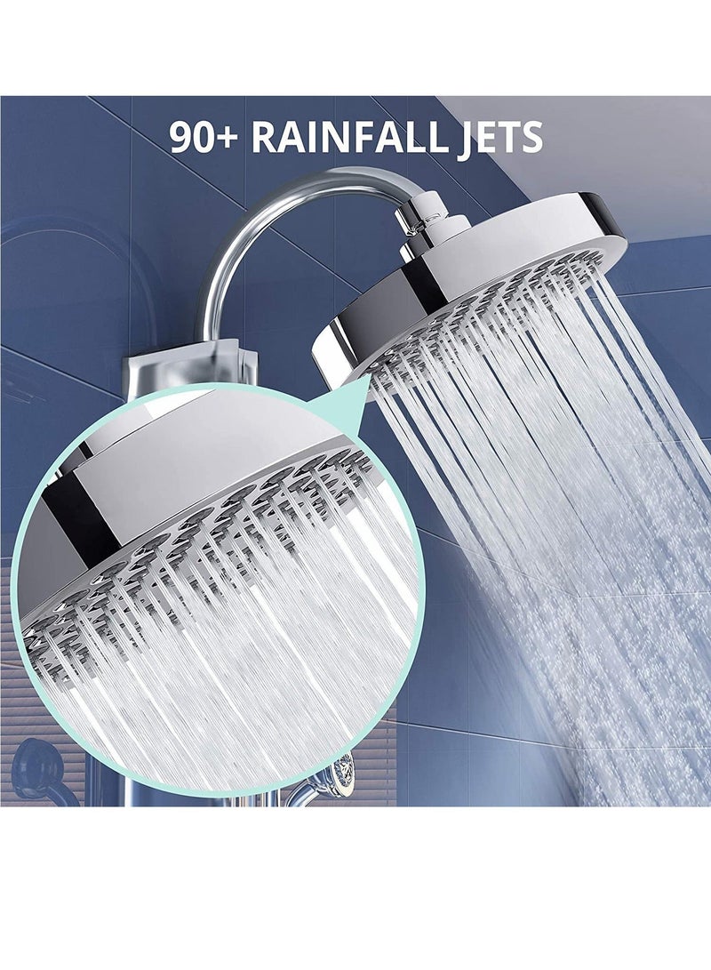 Shower Head High Pressure Rain Luxury Bathroom Showerhead with Chrome Plated Finish Adjustable Angles Anti-Clogging Silicone Nozzles - Image 4
