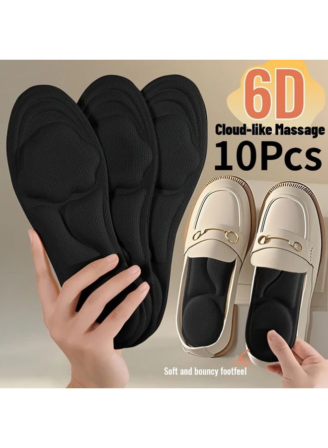 10Pcs High Rebound Memory Foam Insoles Size EU37 38 Arch Support Non Slip For Walking - Image 1