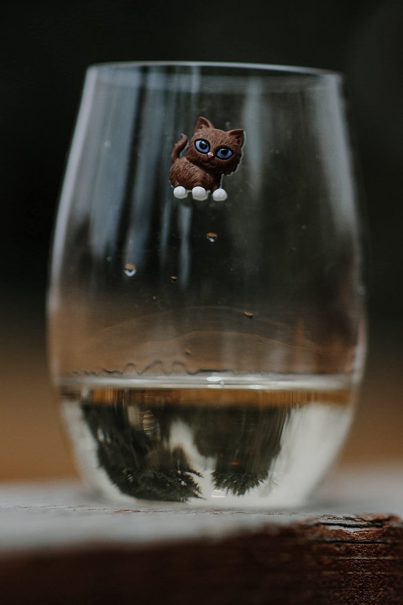 Simply Charmed Cat Wine Charms or Drink Glass Markers - Magnetic - Great Birthday or Hostess Gift for Cat Lovers - Set of 6 Cute Kitty Glass Identifiers - Image 4