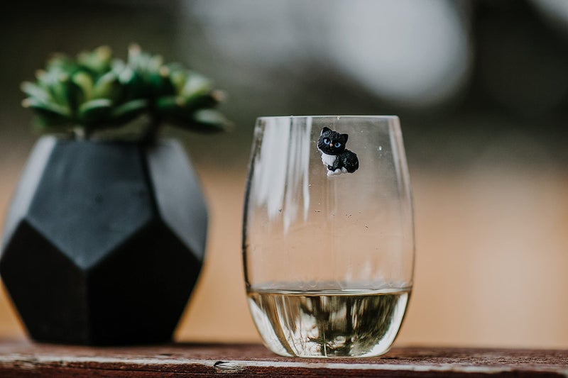 Simply Charmed Cat Wine Charms or Drink Glass Markers - Magnetic - Great Birthday or Hostess Gift for Cat Lovers - Set of 6 Cute Kitty Glass Identifiers - Image 2