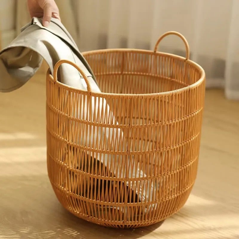 Y&D Rattan Laundry Basket - Hotel/B&B Towel Holder, Home Toy Storage Bin - Image 3