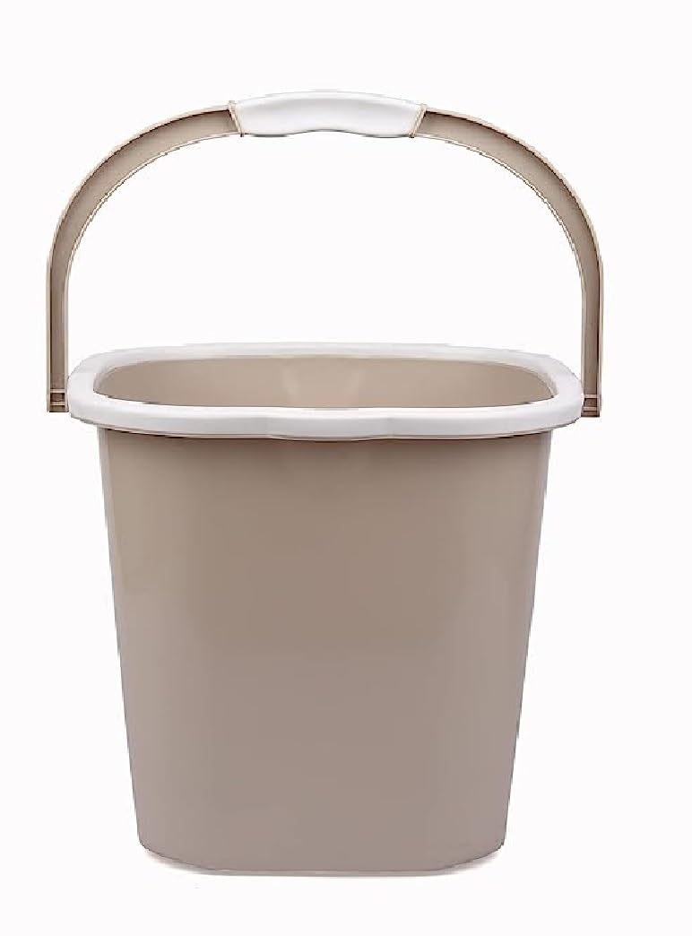AIR O MATIC AIR O MATIC Plastic Double Moulded Unbreakable Square Bucket 25L Ivory Brown 
