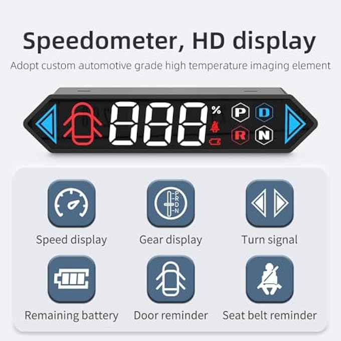 ريحني شاشة عرض تيسلا هود ميني هيدز مخفية مع شاشة عرض لمطابقة السرعة بالأميال أو الكيلومترات وإشارات الانعطاف وقوة السيارة ومقاومة للماء والرطوبة لطراز 3 وY موديل 2019-2023 - Image 3