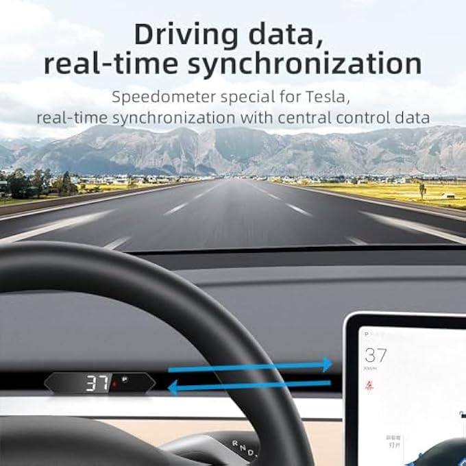 ريحني شاشة عرض تيسلا هود ميني هيدز مخفية مع شاشة عرض لمطابقة السرعة بالأميال أو الكيلومترات وإشارات الانعطاف وقوة السيارة ومقاومة للماء والرطوبة لطراز 3 وY موديل 2019-2023 - Image 5